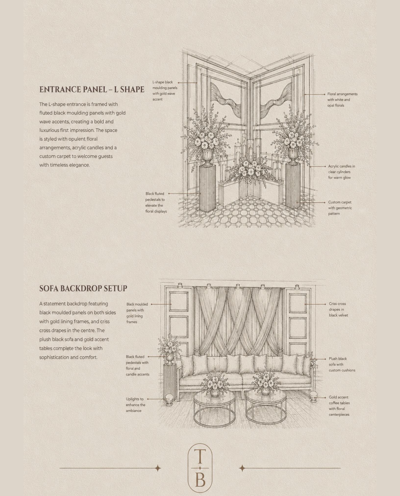 The Art of Detailing — entrance panel & sofa backdrop elevations