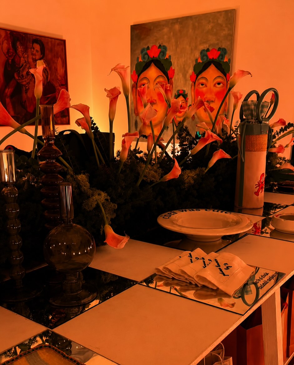SAAR Objects — styled mirror display with wild florals